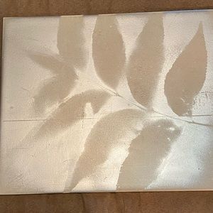 Silver/chrome hand painted tile